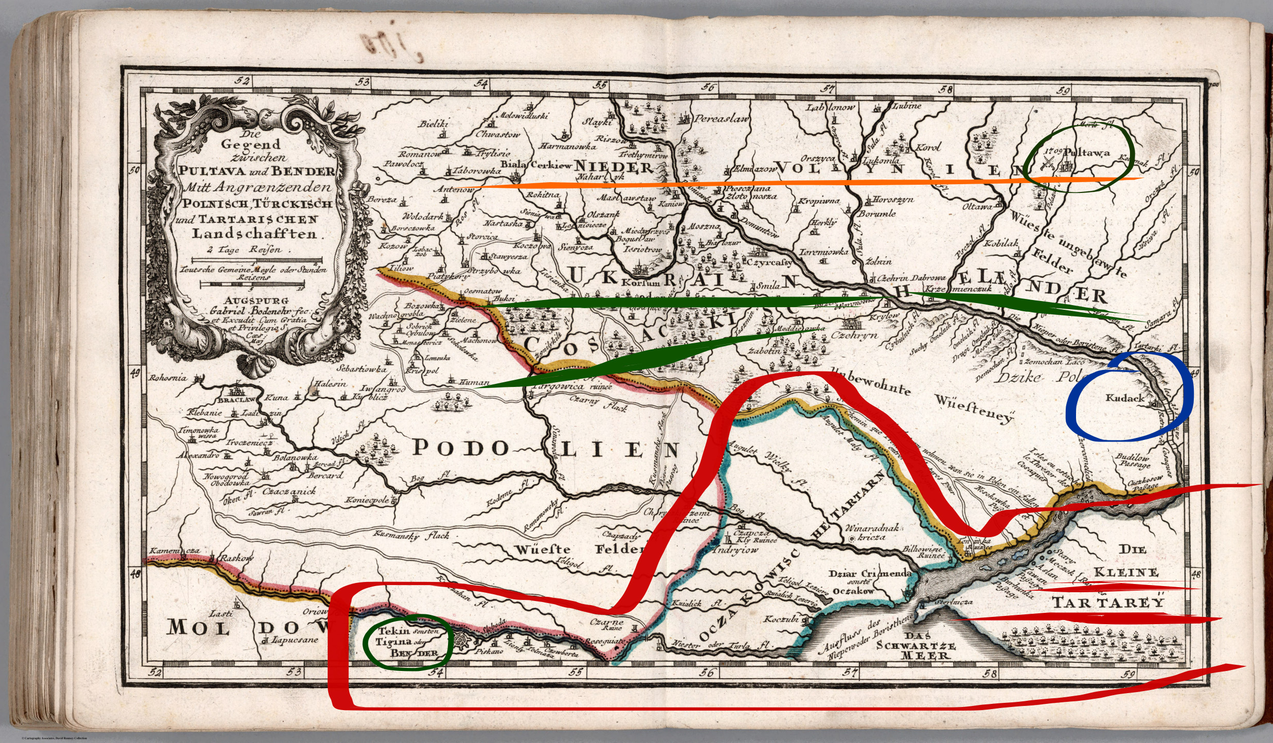 1716-Zwischen-Pultava-und-Bender-Gabriel-Bodenehr-Augsburg-lines